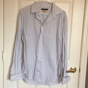 John Varvatos Multi Blue Striped Dress Shirt
